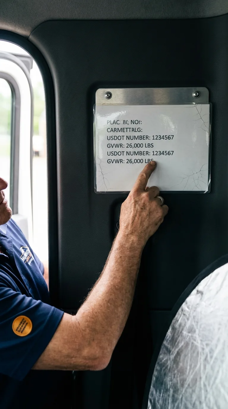 USDOT licensing placard verification in Sulphur